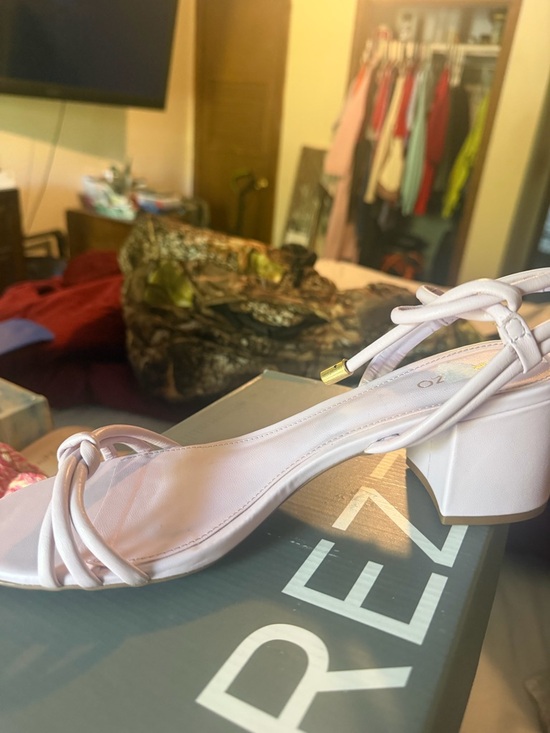 Shoes - Rezz Lavender Knot-Strap Block Heel Sandal